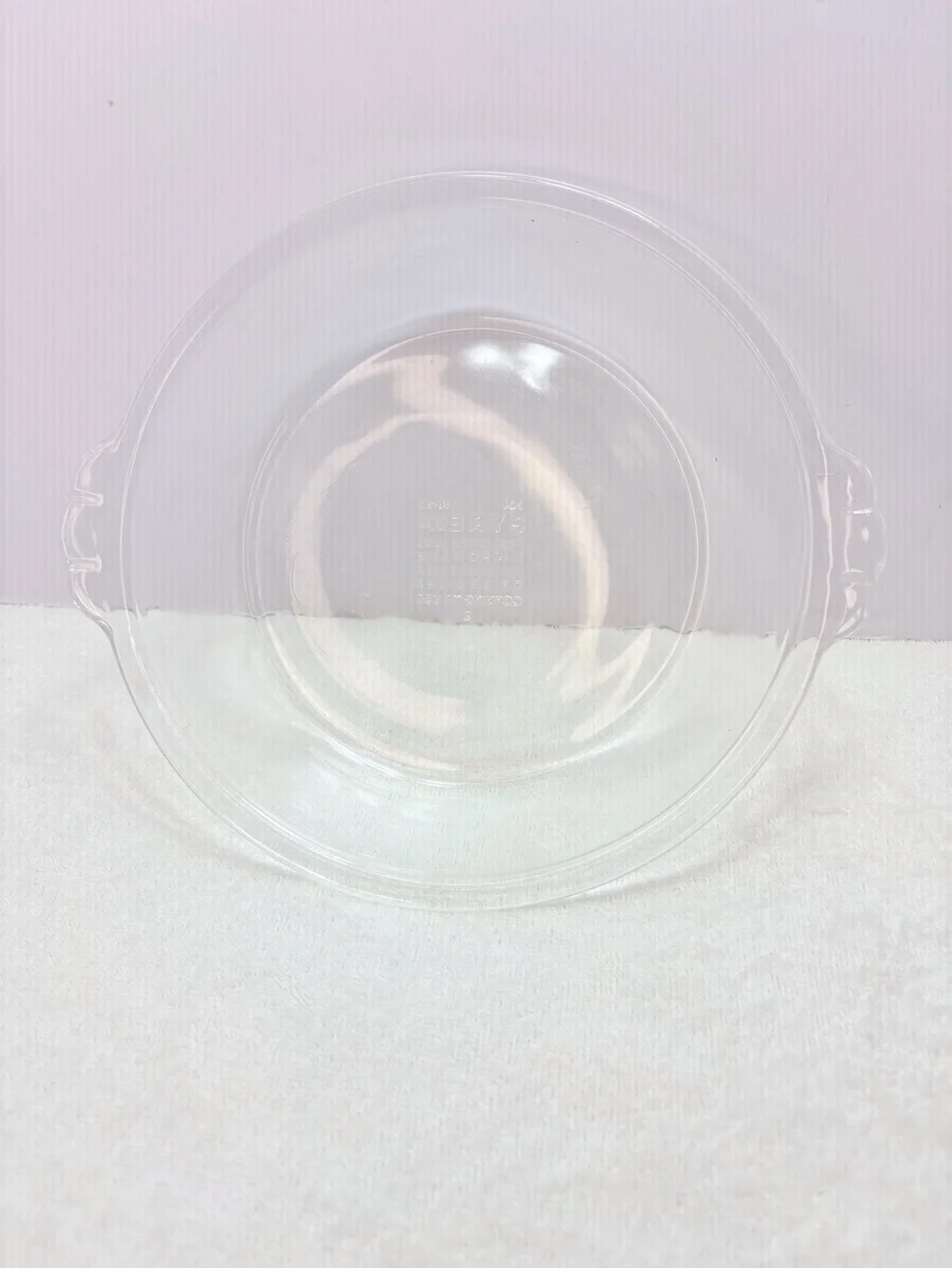 Vintage Pyrex Clear Pie dish with beautiful scalloped handles